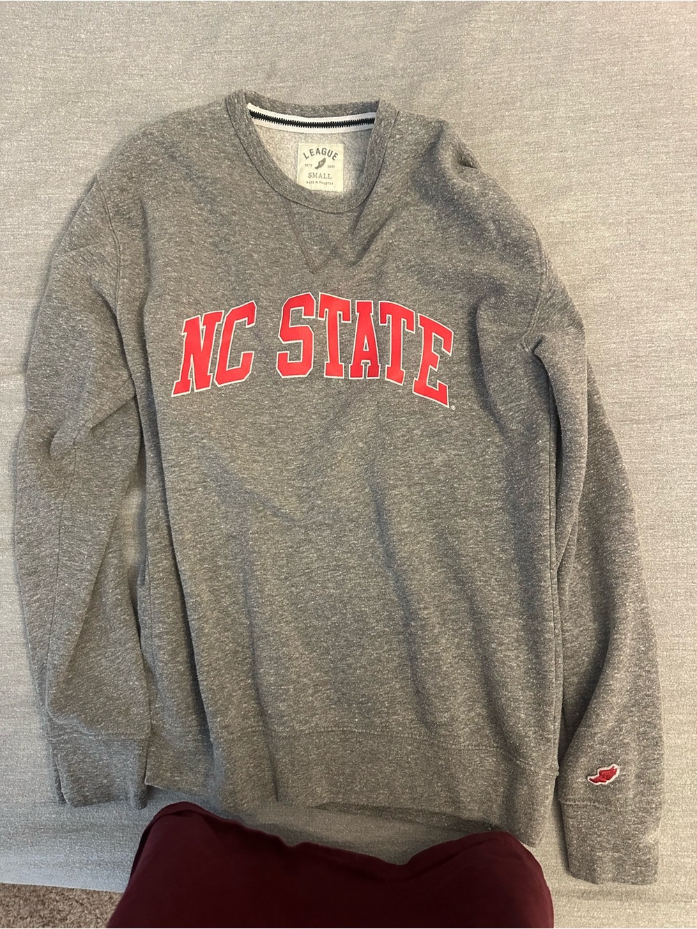 Gray Crewneck Sweater with Red NC STATE Lettering size s worn once